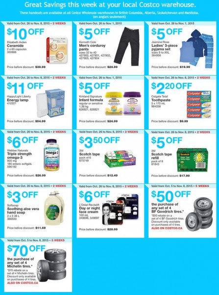 Costco Weekly Handout Instant Savings Coupons West (Oct 26 - Nov 1)