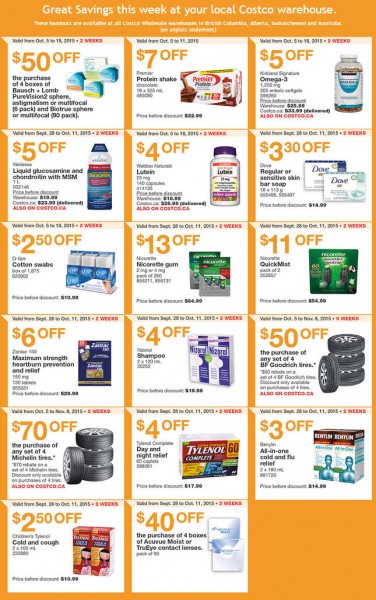 Costco Weekly Handout Instant Savings Coupons West (Oct 5-11)