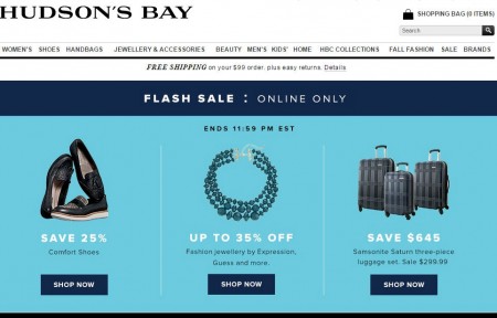 Hudson's Bay Flash Sale - 68 Off Samsonite Luggage Set and 25 Off Comfort Shoes (Oct 7)