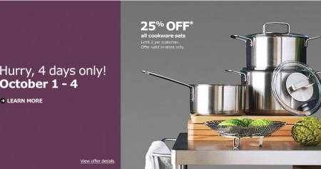 IKEA 25 Off All Cookware Sets (Oct 1-4)