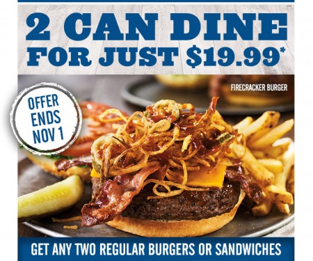 Montana's BBQ and Bar 2 Can Dine for $19.99 (Until Nov 1)