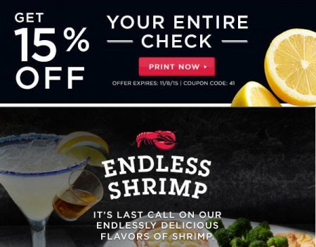 Red Lobster Get 15 Off Your Entire Check (Oct 27 - Nov 8)