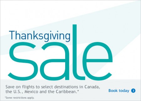 WestJet Thanksgiving Sale (Book by Oct 13)