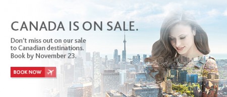 Air Canada Canada is on Sale (Book by Nov 23)