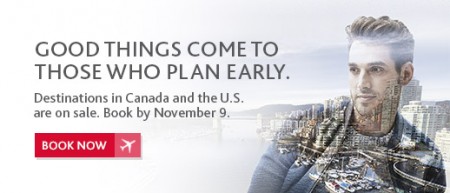 Air Canada Flights within North America Seat Sale (Book by Nov 9)