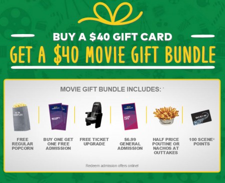 Cineplex Buy $40 Gift Card, Get a $40 Holiday Gift Bundle (Nov 4 - Jan 3)