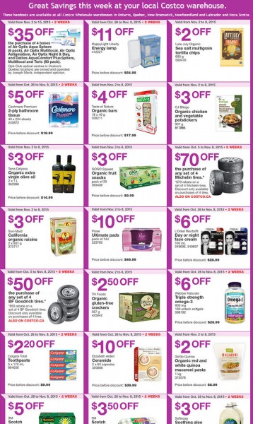 Costco Weekly Handout Instant Savings Coupons East (Nov 2-8)