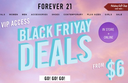 Forever 21 Black Friday - Up to 70 Off Fall Favourites (Nov 27)