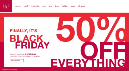 GAP Black Friday Sale - 50 Off Everything Promo Code (Nov 26-27)