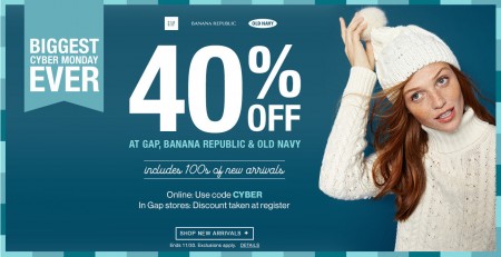 Gap, Banana Republic, Old Navy Cyber Monday - 40 Off Online Purchase Promo Code (Nov 30)