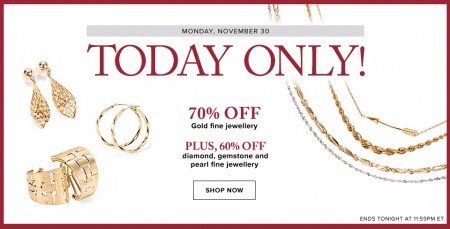 Hudson's Bay One Day Sales - 70 Off Gold Fine Jewellery (Nov 30)