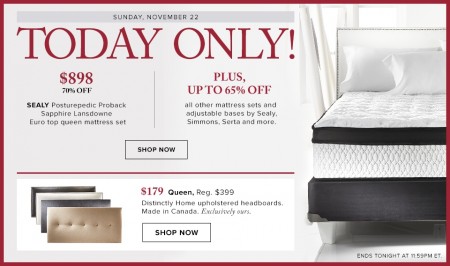 Hudson's Bay One Day Sales - 70 Off Sealy Posturepedic Proback Mattress Set (Nov 22)