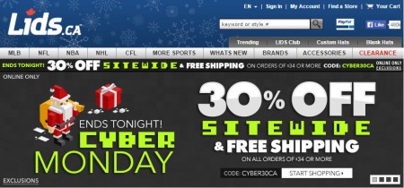 Lids Cyber Monday Sale - 30 Off Sitewide Promo Code + Free Shipping (Nov 30)