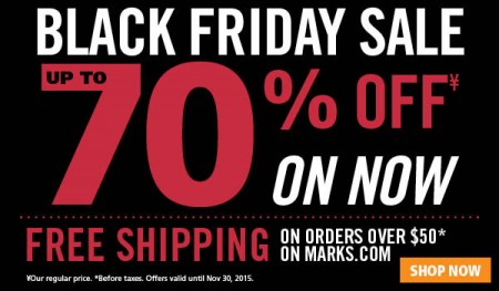 Mark's Black Friday Sale on Now - Save up to 70 Off (Nov 25-30)