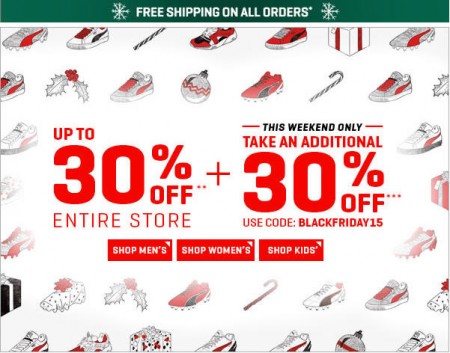 PUMA Black Friday Sale - Up to 30 Off + Extra 30 Off Promo Code + Free Shipping (Nov 25-29)