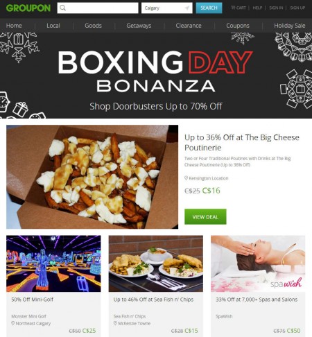 GROUPON Boxing Day Bonanza - Shop Doorbusters up to 70 Off (Dec 26)