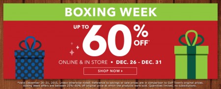 Golf Town Boxing Week Sale - Save up to 60 Off (Dec 26-31)