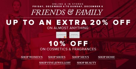 Hudson's Bay Friends & Family Sale - Extra 15-20 Off Almost Anything (Dec 4-6)