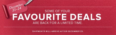 Hudson's Bay Some of your Favourite Deals are back for a limited time (Dec 21-24) A