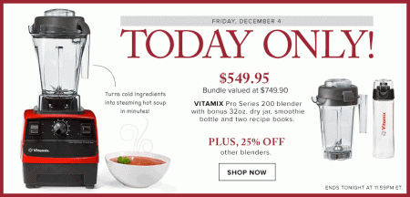 Hudson's Bay Today Only - $549.95 for Vitamix Pro Series 200 Blender Bundle with Bonus - Save $200 (Dec 4)