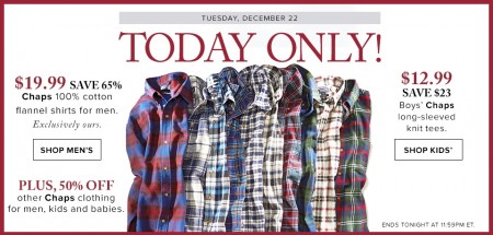 Hudson's Bay Today Only - 65 Off Chaps Cotton Flannel Shirts for Men (Dec 22)