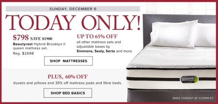 Hudson's Bay Today Only - 70 Off Beautyrest Queen Mattress Set (Dec 6)