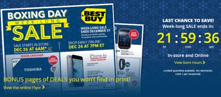 Last Chance Best Buy Week-Long Boxing Week Sale(Dec 24-31)