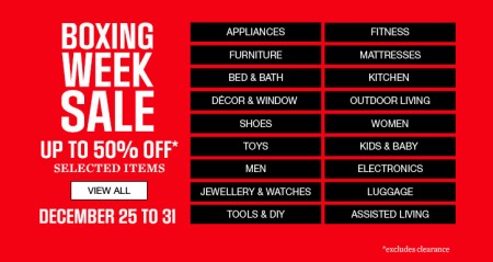 Sears Boxing Week Sale - Up to 50% Off Selected Items (Dec 25-31)