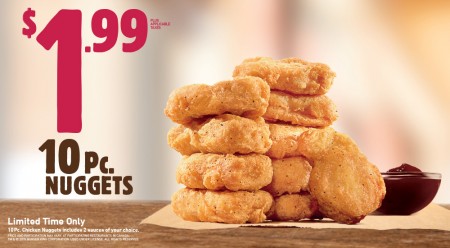 Burger King $1.99 for 10 Piece Chicken Nuggets