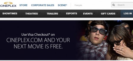 Cineplex Free Movie with VISA Checkout A