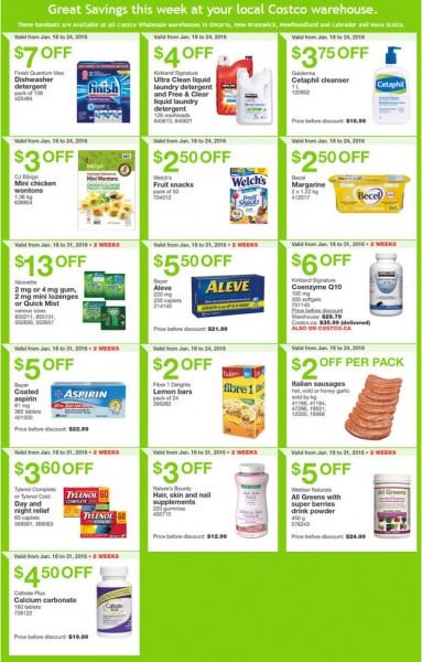 Costco Weekly Handout Instant Savings Coupons East (Jan 18-24)