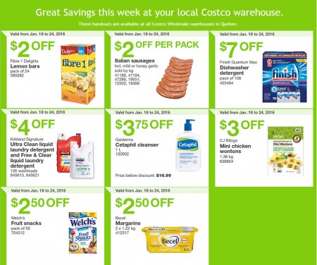 Costco Weekly Handout Instant Savings Coupons Quebec (Jan 18-24)