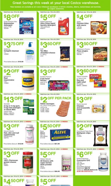 Costco Weekly Handout Instant Savings Coupons West (Jan 18-24)