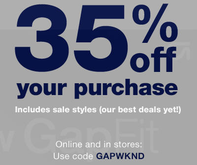 GAP 35 Off Your Purchase Promo Code (Jan 17-18)