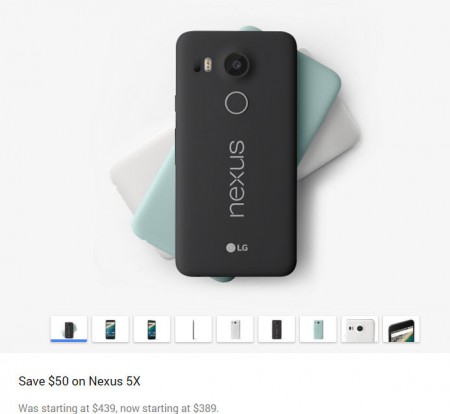 Google Price Drop - Nexus 5X (16GB) SmartPhone only $389 (Save $50)