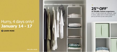 IKEA 25 Off all SKUBB Clothes Organizers (Jan 14-17)