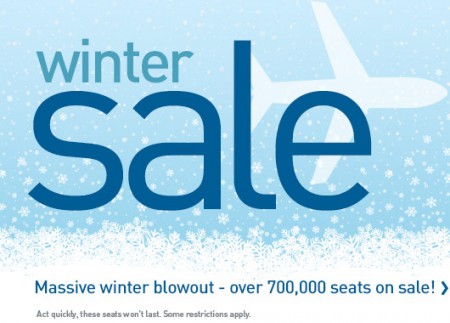 WestJet Winter Sale - Massive Winter Blowout Seat Sale (Book by Jan 12)