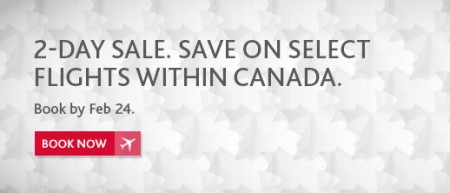 Air Canada 2-Day Seat Sale (Book by Feb 24)