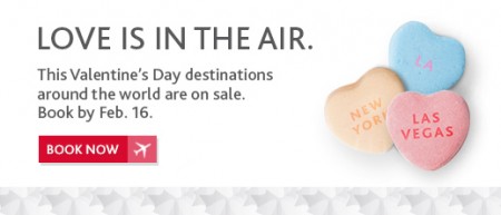 Air Canada Valentine's Day Seat Sale (Book by Feb 16)