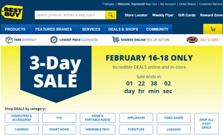 Best Buy 3-Day Sale (Feb 16-28)