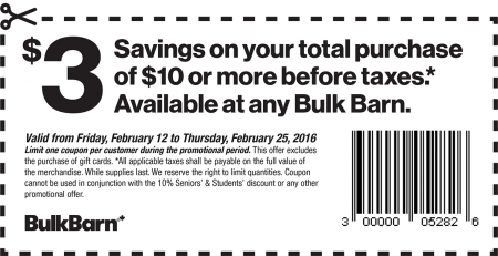 Bulk Barn $3 Off Your $10 Purchase Coupon (Feb 12-25)