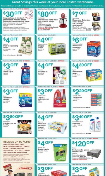Costco Weekly Handout Instant Savings Coupons East (Feb 15-21)