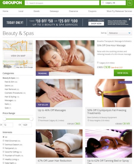 GROUPON Today Only - $10 Off $50 or $25 Off $100 Spa & Beauty Deals Promo Code (Feb 19)