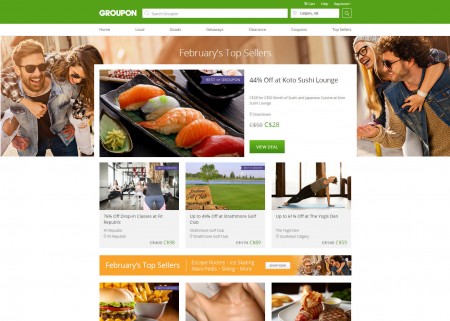 Groupon February's Top Selling Deals