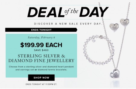 Hudson's Bay Deal of the Day - $199.99 for Sterling Silver & Diamond Fine Jewellery - Save 70 Off (Feb 6)