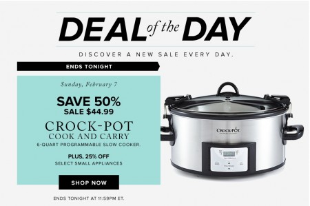 Hudson's Bay Deal of the Day - 50 Off Crock-Pot Slow Cooker (Feb 7)