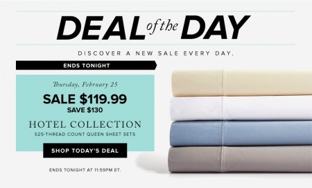 Hudson's Bay Deal of the Day - 52 Off Hotel Collection 525-Thread Count Queen Sheet Sets (Feb 25)