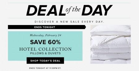 Hudson's Bay Deal of the Day - 60 Off Hotel Collection Pillows & Duvets (Feb 24)