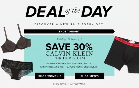 Hudson's Bay Deal of the Day - Save 30 Off Calvin Klein (Feb 5)