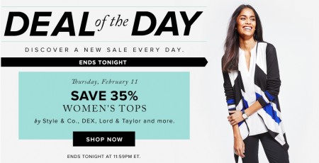 Hudson's Bay Deal of the Day - Save 35 Off Women's Tops (Feb 11)